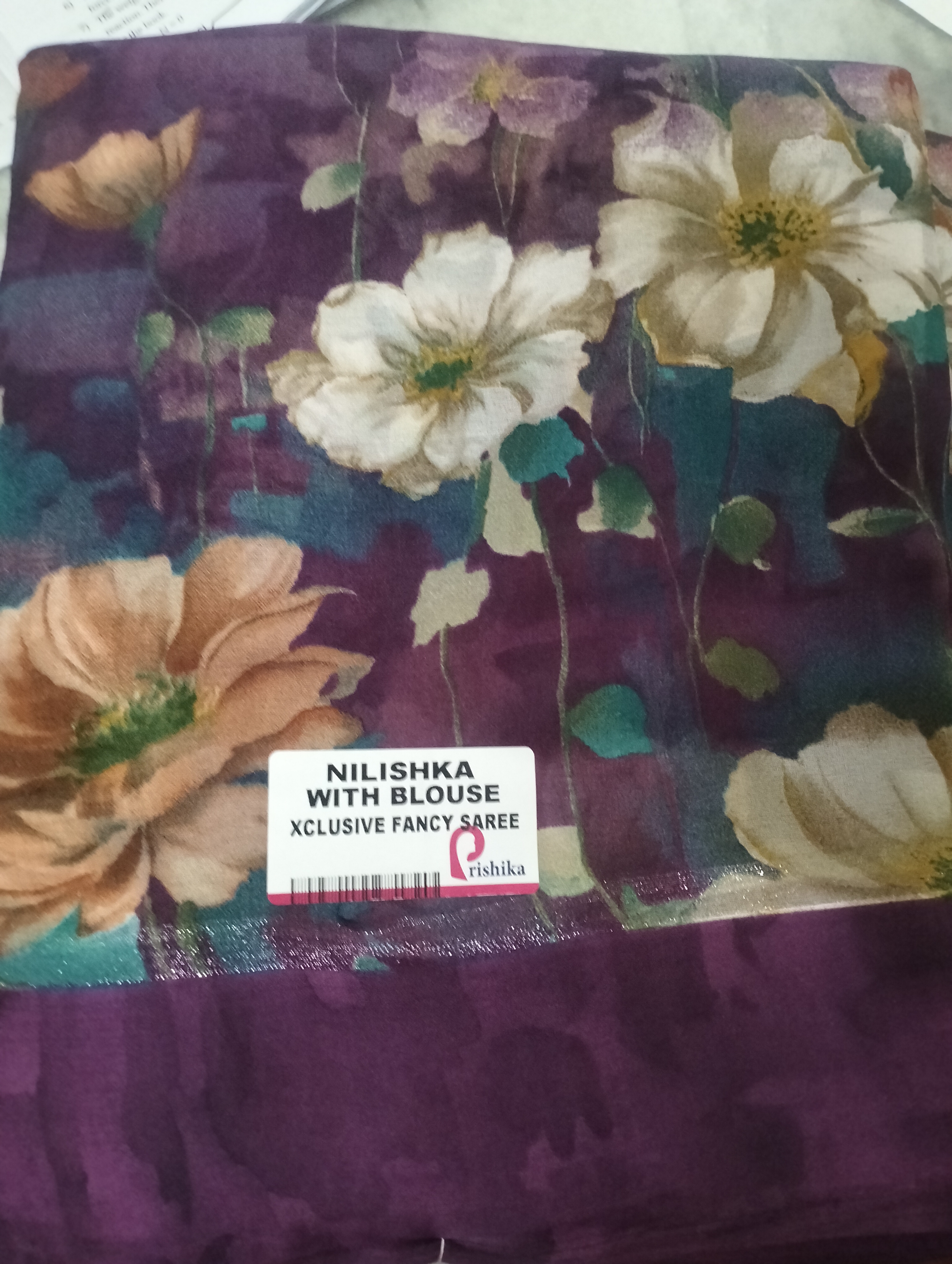 Satin boarder georgette